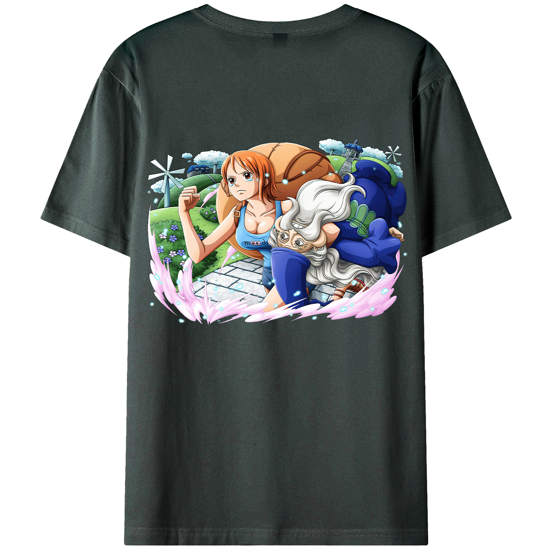 （画像用） ワンピース ナミ ONE PIECE Nami 綿100％ メンズ半袖Tシャツ（バックプリント） 通気性